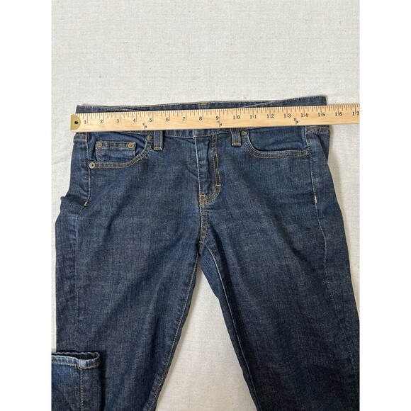 J. Crew Bootcut Women's Jeans Darkwash Size 27 Y2k Low Rise Made in USA Stretch - Picture 5 of 11